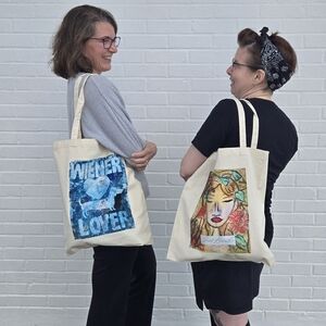 Just Breathe Stylish Cream Tote Bag